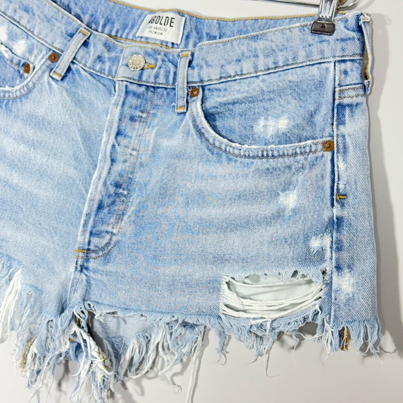 AGOLDE PARKER VINTAGE CUT OFF SHORTS IN SWAPMEET 29 Distressed Denim Jean Shorts - Picture 4 of 15